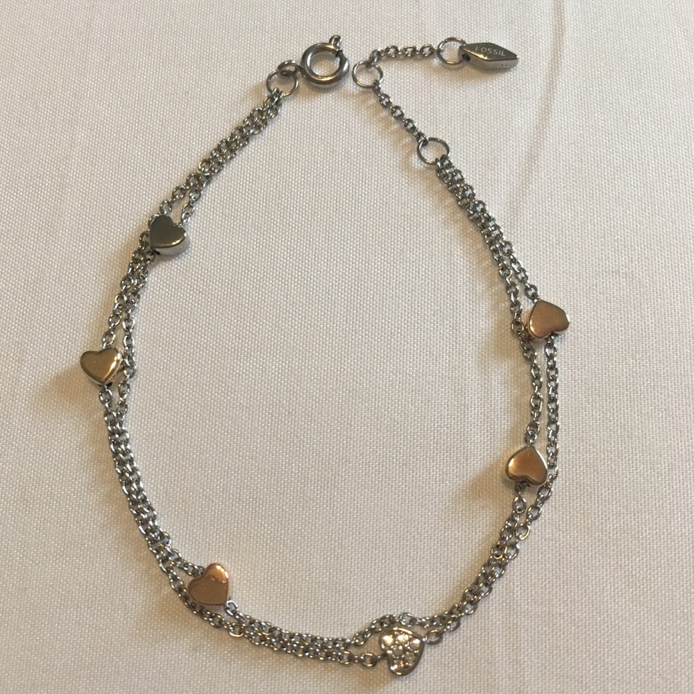 FOSSIL Steel Heart Bracelet